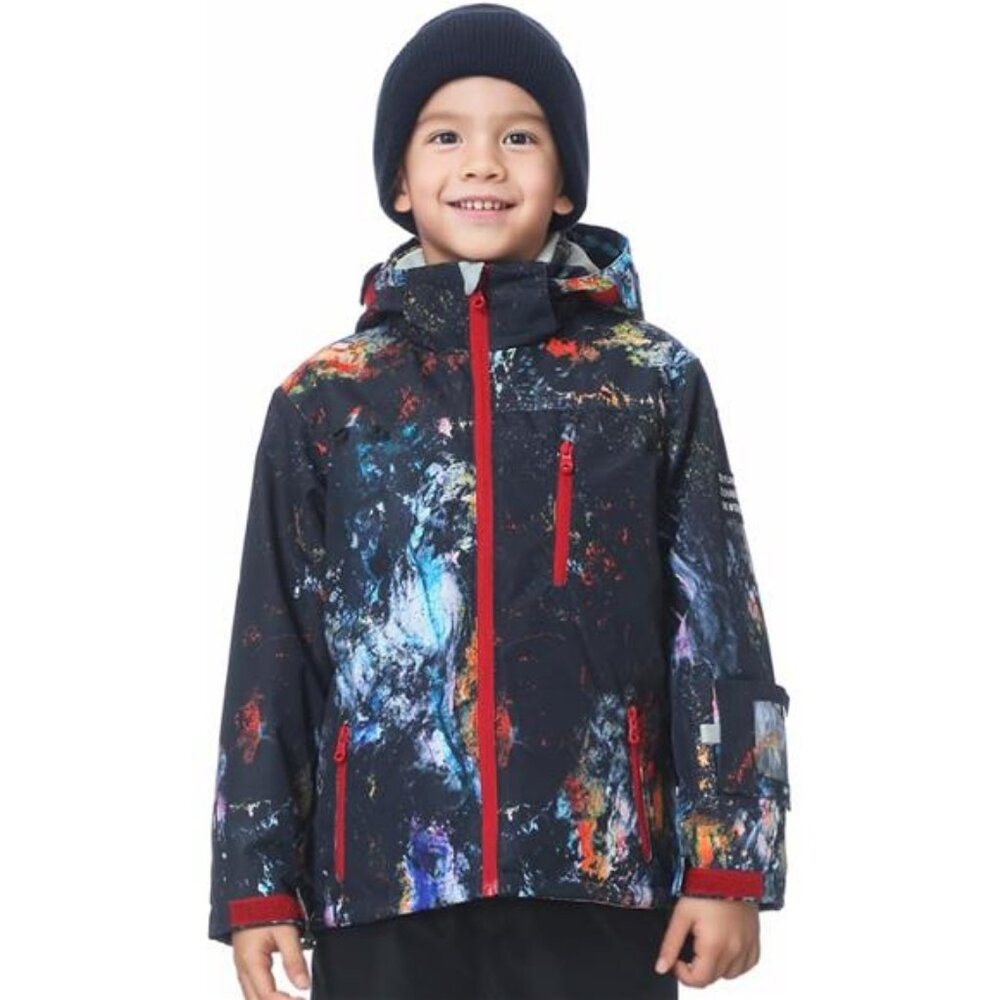 Kids Ski Jacket Waterproof Warm Winter Snow Coat With Hooded Outdoor